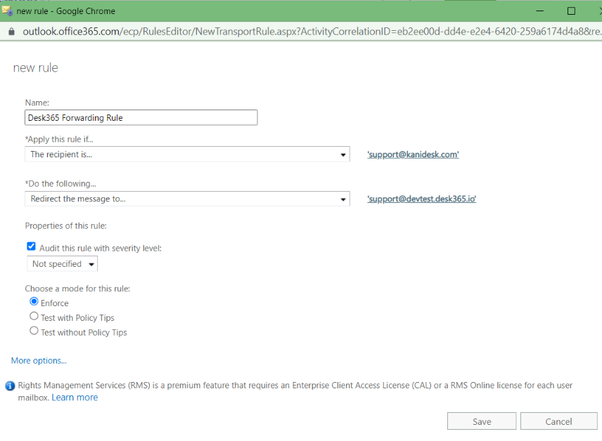 Setting Up Forwarding Rules In Office Desk