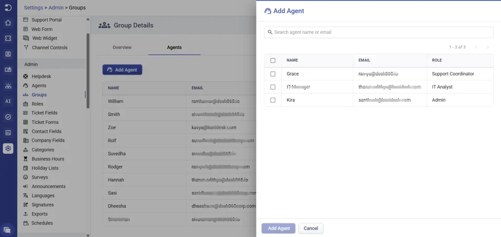 agents tab