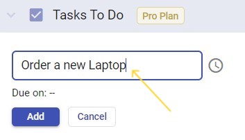 Adding a task in Desk365