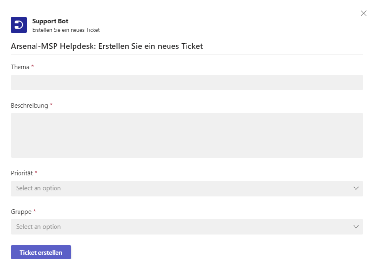 adding additional fields to the support bot form