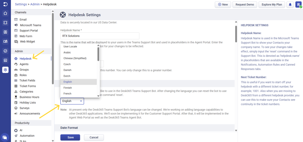 choosing-language-for-desk365-teams-support-bot
