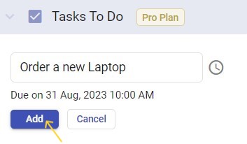Add task in Desk365