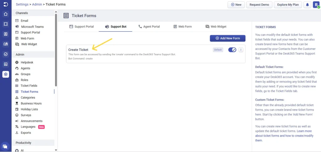 create-ticket-form-support-bot-desk365