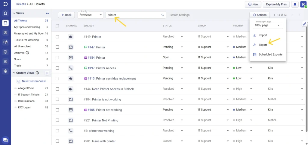 search-tickets-and-export-desk365