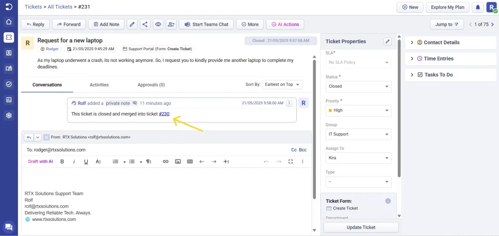 ticket-merged-and-closed-desk365