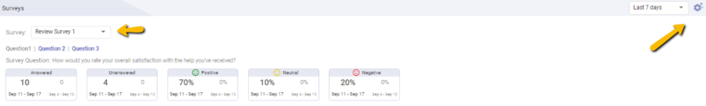 survey ratings in custom dashboard