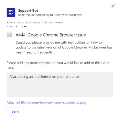 adding attachment to a ticket with the message details