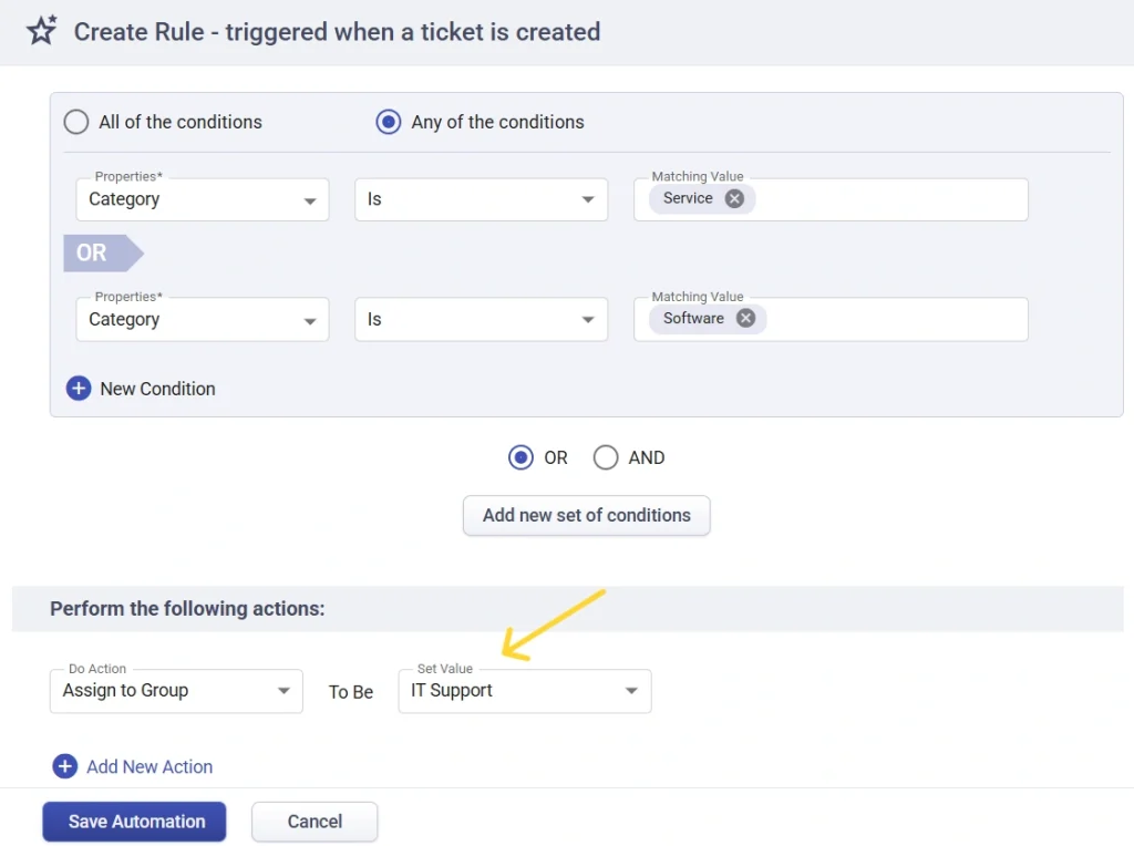 assigning-ticket-to-group-using-automation-rule-desk365