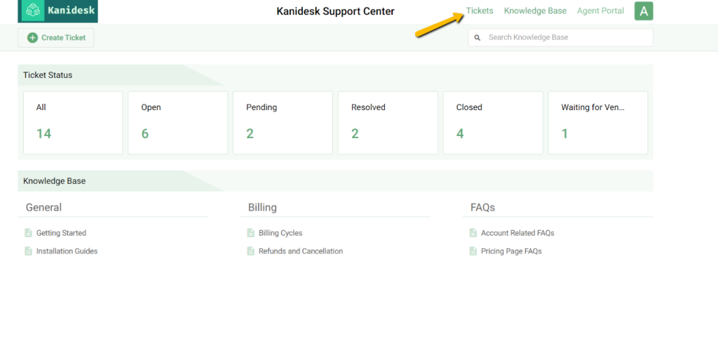 monitoring ticket status in the support portal