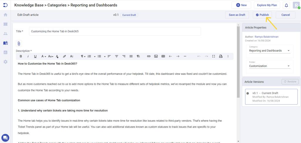 Publish-article-in-KB-Desk365
