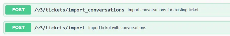 Two API endpoints in Desk365