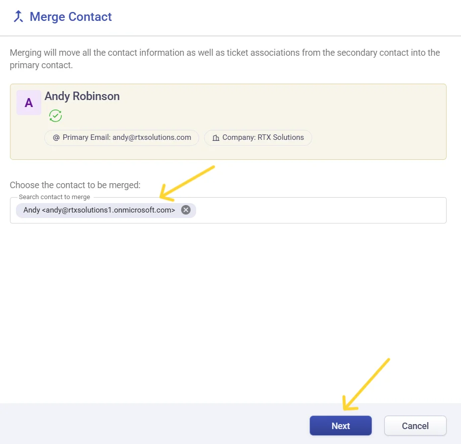 adding-a-contact-to-merge-in-desk365