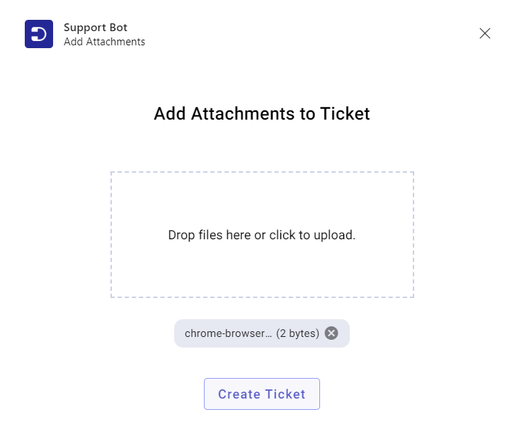adding an attachment for a ticket in Desk365 Teams Support Bot