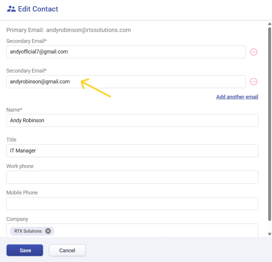 adding-secondary-email-to-the-contact-desk365