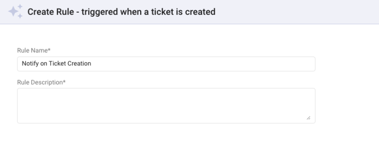 enter the name and description for the automation rule