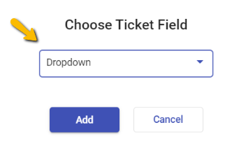 choosing a dropdown in the new section dialog box