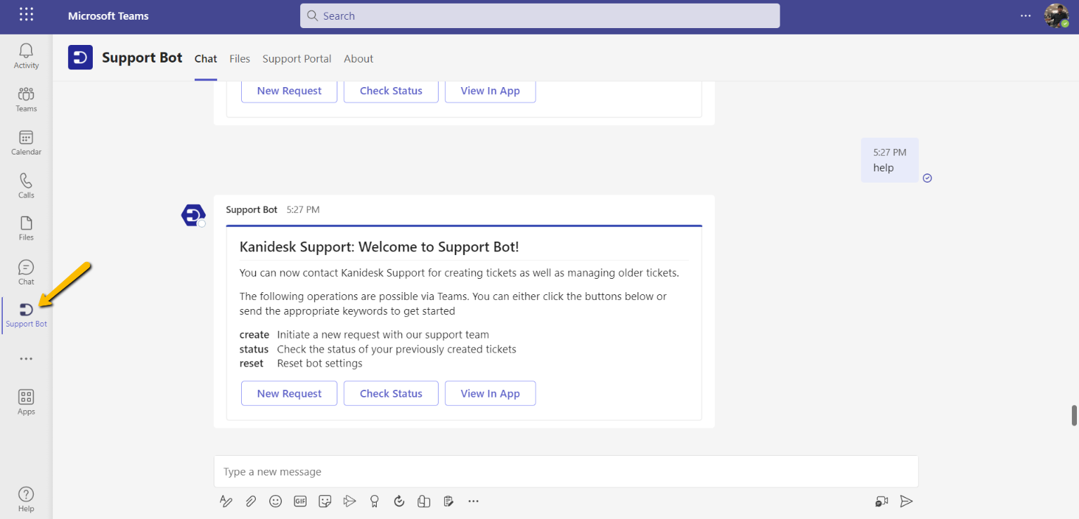 Creating a ticket via Support Bot | Desk365