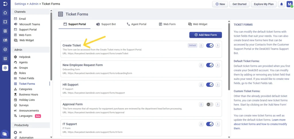 create-ticket-form-support-portal-desk365