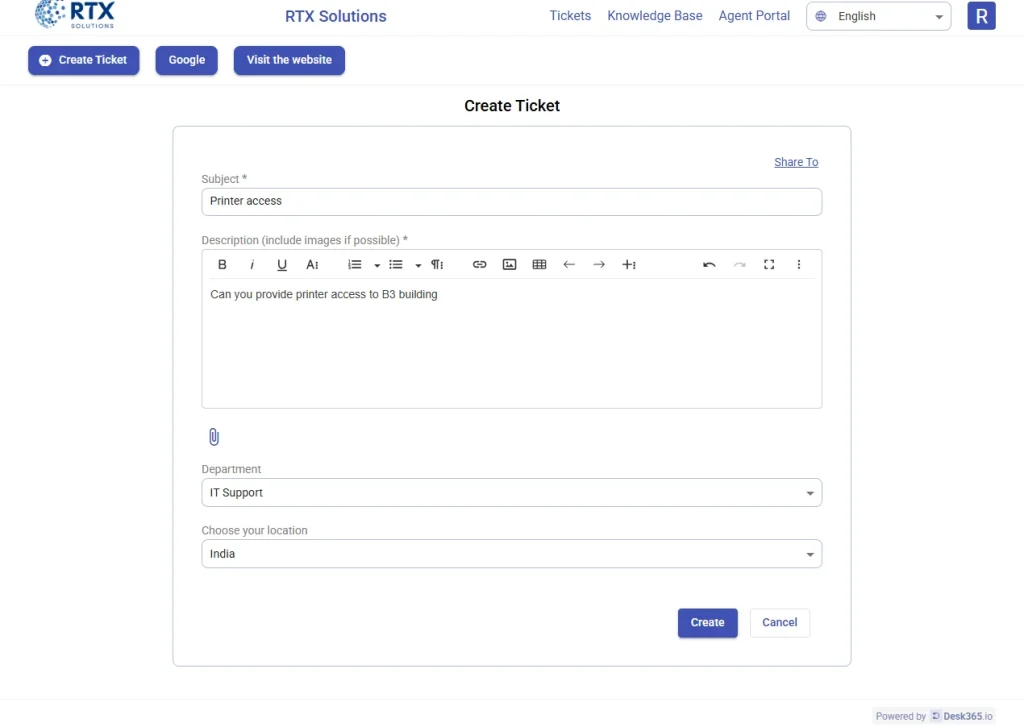 creating-a-ticket-from-the-desk365-support-portal