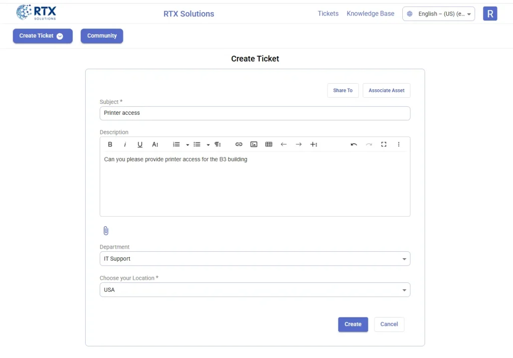 creating-a-ticket-in-support-portal-desk365