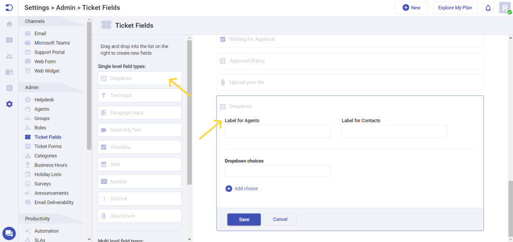 custom-ticket-field-dropdown-in-desk365