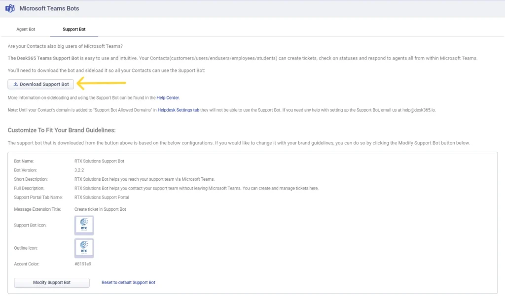 desk365-microsoft-teams-support-bot