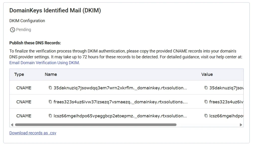 dkim-configuration-pending-status-desk365