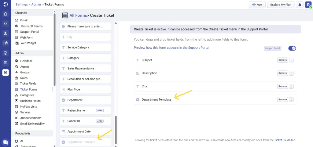 dropdown-with-section-added-to-ticket-form