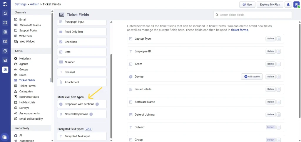 dropdown-with-sections-field-desk365-helpdesk