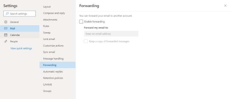 how to set up email forwarding in outlook