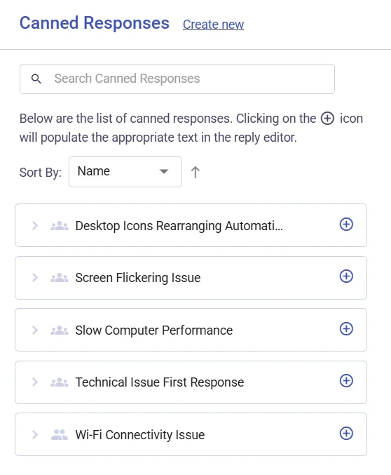 list-of-canned-responses-diaplayed-within-ticket-details-desk365