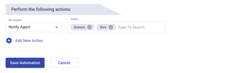 notify agent in do action in automation rules