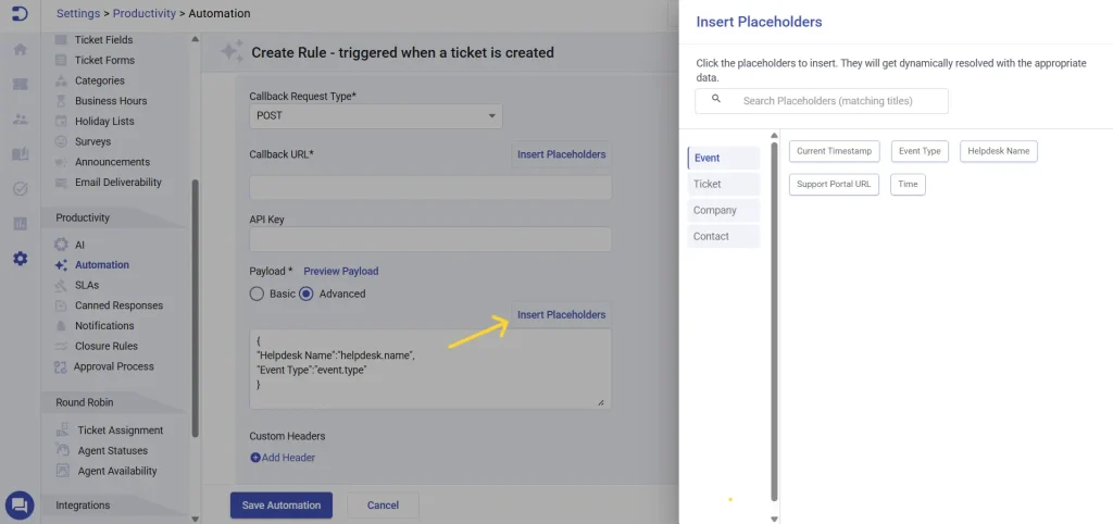 placeholders-in-automation-desk365