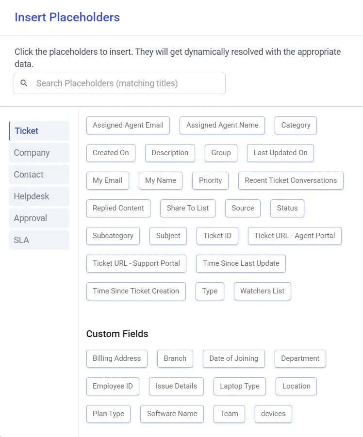 placeholders-in-canned-response-desk365