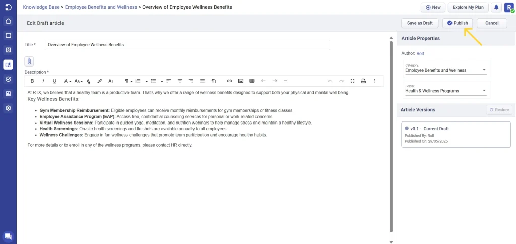 publish-knowledge-base-article-desk365