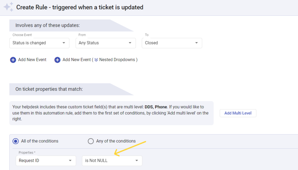 null checks in automation rules