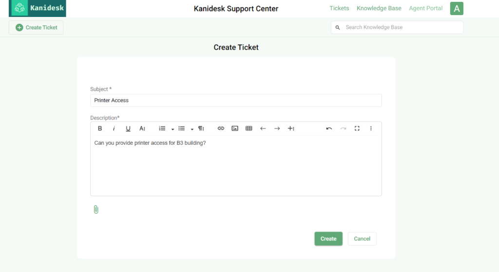 submitting a ticket via the support portal