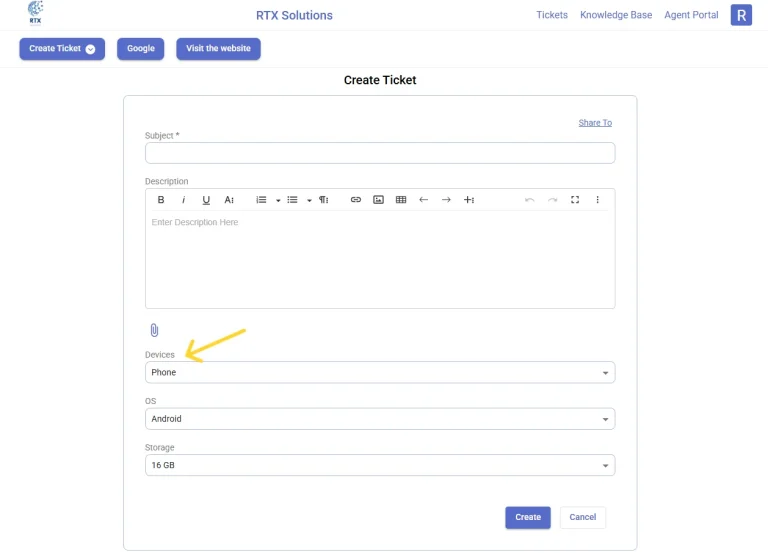 support-portal-create-ticket-form-with-nested-dropdown