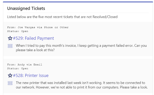 unassigned tickets appears in agent bot