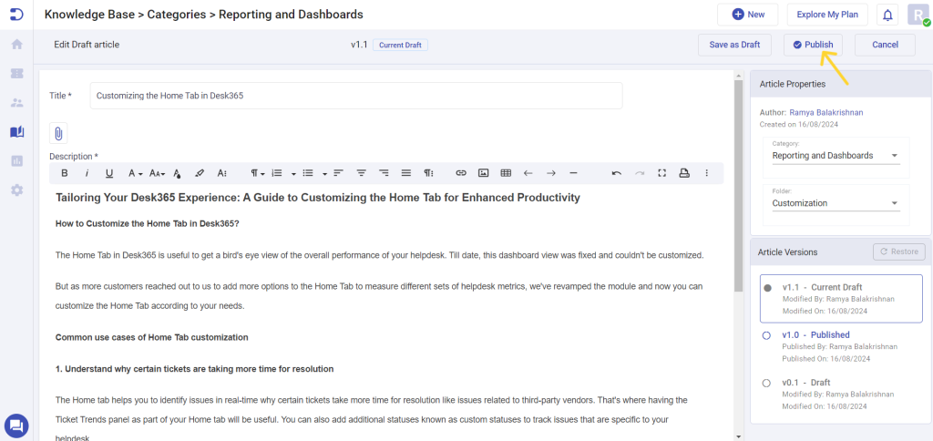 update-knowledge-base-article-and-publish-desk365