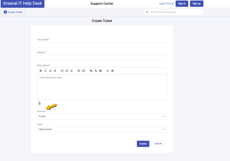 dropdown ticket field devices