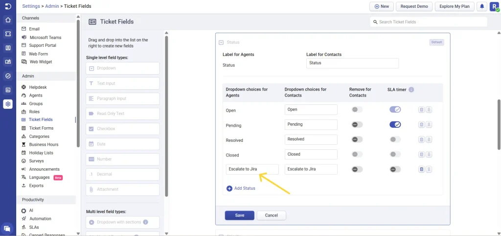 creating-escalate-to-jira-ticket-status-desk365