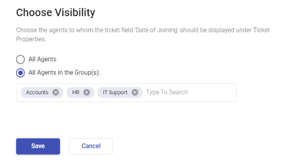 date of joining visibility settings configuration
