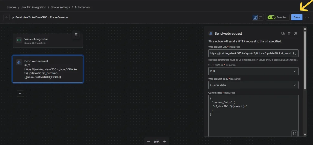 Save and enable rule 1 - 6