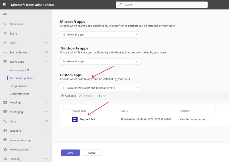 'Application cannot be found' message in Teams Bots | Desk365