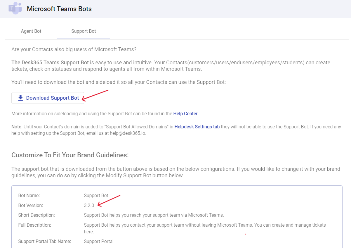 Helper Look In Bot Updating to a newer version of Support Bot - HelpDesk