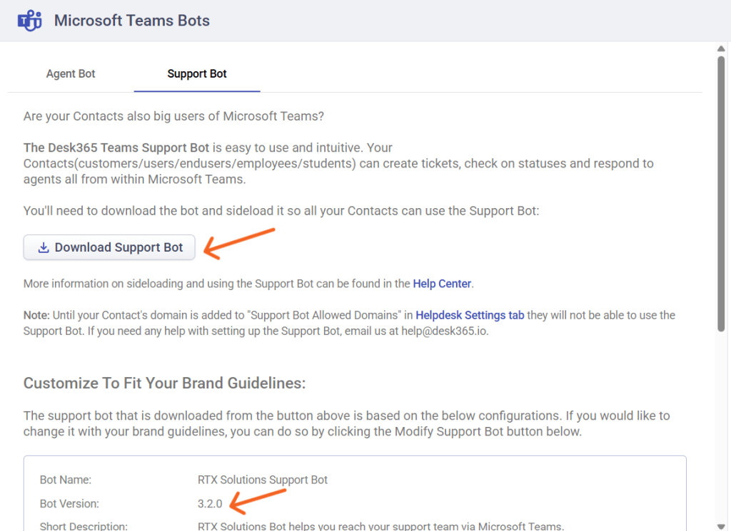 downloading-microsoft-teams-support-bot-desk365