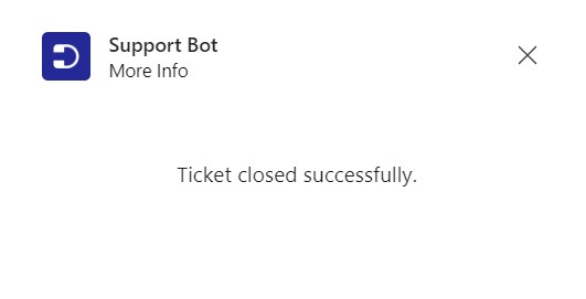 Closing a ticket from Support Bot