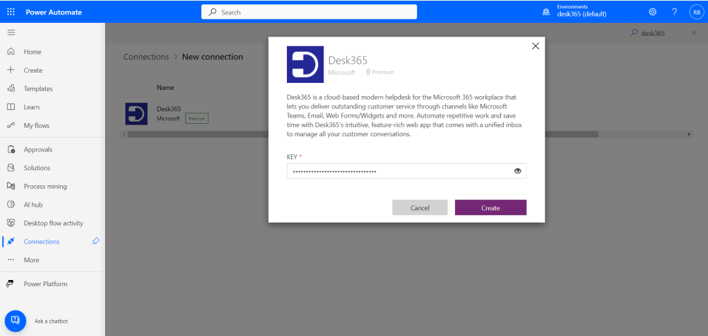 adding-desk365-api-key-in-power-automate
