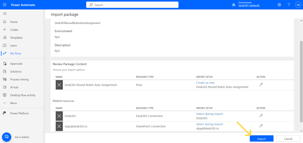 import-all-package-details-power-automate-desk365